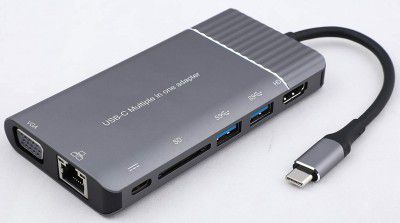 HOC TECHOLOGIES HT-HVAU32LSP Type-C Multi Functional Adapter 8 in 1