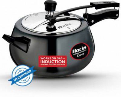 Hocks Black Curve 3 L Inner Lid Induction Bottom Pressure Cooker (Hard Anodized)