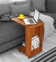 Hoffice Voyager C-Shape End Table in Brazilian Walnut Finish...