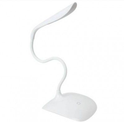 Holiday Touch Control LED Table Lamp Rechargeable & Flexible with three power options Study Lamp  (40 cm, White)