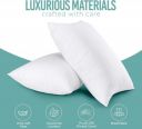 Hollow Fiber Sleeping Pillow 41X61 CM (16X24 inch) Satin Strpe White Fabric Microfiber Pillow Pack/Set of 2...