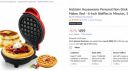 Holstein Housewares Personal Non-Stick Waffle Maker, Red - 4-Inch Waffles In Minutes, 350 Watt...