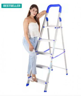 HOMACE Foldable Aluminum Ladder stairs siddi For 5 step ladder Aluminium Ladder (With Platform)