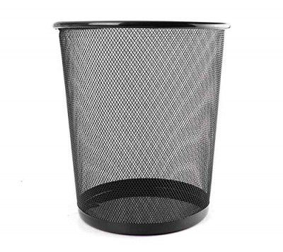 HOMAVA Metal Mesh Big Size Dustbin for Room for Kids,Waste Paper Basket, 235 X 265 X 190 MM, Black (Pack 1)