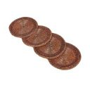 @home 4 Pcs Coasters for Cups Mugs Glasses Home Decor Office Coffee Bar Table Heat Resistant Pads Tabletop Protection Round Polyester Glass Beads by Nilkamal...
