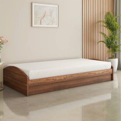home by Nilkamal Addison Engineered Wood Single Bed Diwan with Box Storage (Classic Walnut)