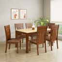 @home by Nilkamal Arnold 6 Seater Marble Top Dining Set With Chairs in Beige Finish For Dining & Kitchen Room...