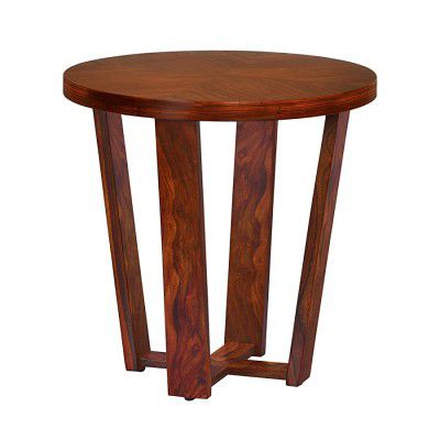 @home by Nilkamal Cassidy Solid Wood Side Table in Antique Brown Finish