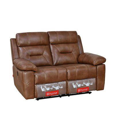 @home by Nilkamal Delp 2 Seater Nappa Aira Electric Recliner in Choco Brown Finish