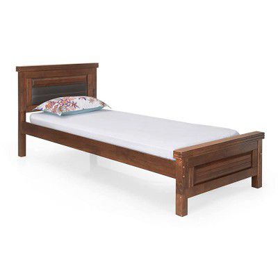 @home by Nilkamal Dexter Solid Wood Upholstered Headboard Single Bed