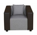 @home by Nilkamal Diana 1 Seater Sofa (Dark Brown, Wood)...