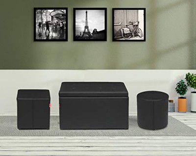 @home by Nilkamal Eron Ottoman (Black)