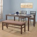 [Extra ₹4130 OFF] @home by Nilkamal Gem Solid Rubber Wood Dining Table 4 Seater | Four Seater Wooden Table with Two Chairs and 1 Bench with Cushion...