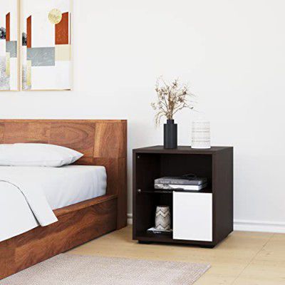 @home by Nilkamal Guardian Night Stand (Walnut/White)