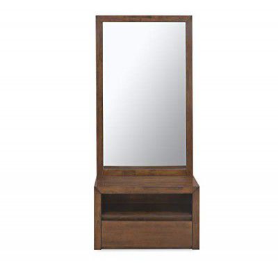 @home by Nilkamal Lincoln Dresser with Mirror & Drawer Storage (Walnut)