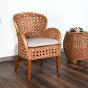 @home By Nilkamal Linford Arm Chair (Natural), Brown, 26.37 * 26.77 * 37...