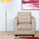@home by Nilkamal Matthew Fabric 1 Seater Sofa for Living Room in Beige Color & Matte Finish...