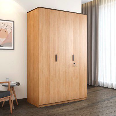 @home By Nilkamal Milford 3 Door Engineered Wood Wardrobe