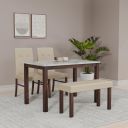 [Extra Rs 10500 Off] @home By Nilkamal Roxbury 4-Seater Dining Kit 4-Seater Table, 2 Chairs and a Bench|Ideal for Living Room, Restaurants and Hotel|Oak...