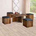 @home by Nilkamal Trendy Engineered Wood Coffee Table with Storage Stool ...
