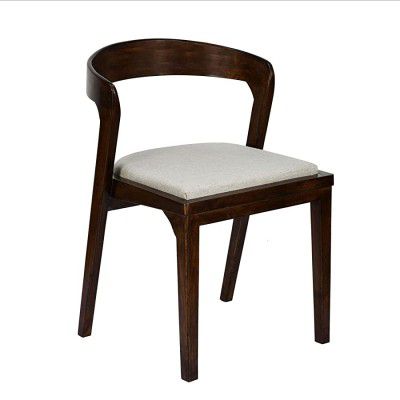 @home by Nilkamal Coastal Solid Wood Armchair in Walnut Finish