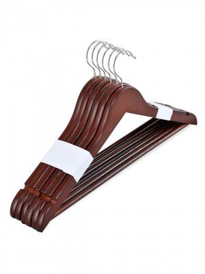 @home by Nilkamal Wooden Hanger Set of 6 Dark Brown