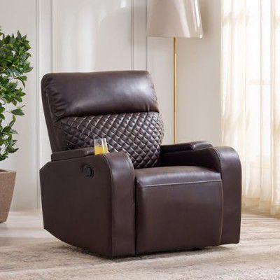Home Centre 1 Seater Helios Toledo Fabric Recliner| Fabric Recliner| (Beige) |1 Year Warranty