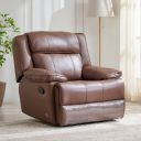 Home Centre 1 Seater Torino Half Leather Recliner| Half Leather Recliner| (Brown) |2 Year Warranty...
