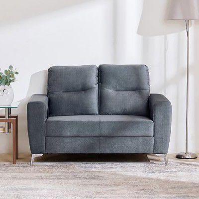 [Extra Rs.6299 OFF] Home Centre 2 Seater Helios Vive Fabric Sofa| Fabric Sofa| (Grey) |1 Year Warranty