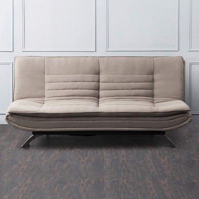 Home Centre 3 Seater Polyester Faith Fabric Sofa Cum Bed (Beige)