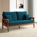 Home Centre Abby Velvet 3-Seater Sofa with Cushions - Customized Furniture...