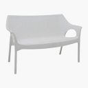 Home Centre Abigail White Textured Polypropylene Outdoor Loveseat...