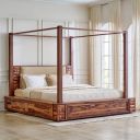 Home Centre | Adana Grand Swaram Sheesham Wood King Poster Bed | Brown | 1 Year Warranty...