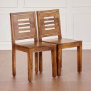 Home Centre Adana Nxt Set of 2 Mango Wood Dining Chairs- Brown...