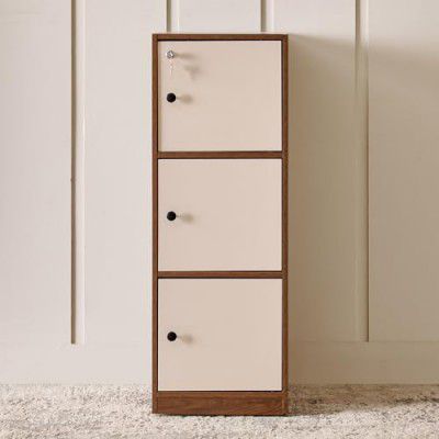 Home Centre Addison 3-Tier Book Cabinet with Shutters - Brown