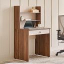 Home Centre | Addison Compact Study Desk with Hutch | Engineered Wood | Brown | 1 Year Warranty...