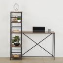 Home Centre Ajax Brown Mango Wood Book Case with Writing Table...