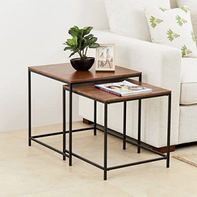 Home Centre Ajax Brown Mango Wood Nesting Tables