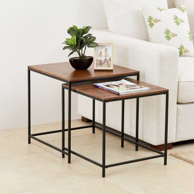 Home Centre Ajax Mango Wood Nest of 2 Tables 