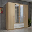 Home Centre Alba 4 Door Wardrobe- 180 cm x 195 cm, Walnut, 70 * 21 * 76inches...