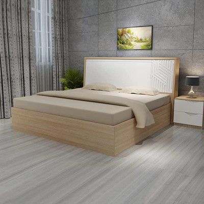Home Centre Alba Warren King Bed with Box Storage, Walnut, Warren-King-Box-Storage