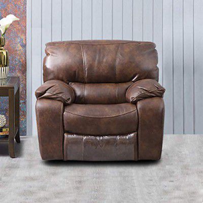 Home Centre Apollo Faux Leather 1-Seater Recliner - Brown