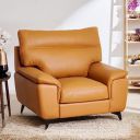 Home Centre Aprilla NXT Half Leather 1-Seater Sofa - Tan...