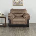 Home Centre Aries Brown Solid Fabric 1-Seater Sofa - 113cm...