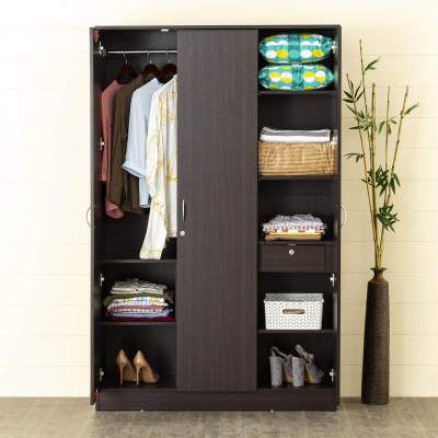 Home Centre Arvis Three Door Wardrobe - Walnut