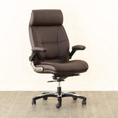 [Extra Rs 16500 OFF] Home Centre Aubrey High Back Upholstered Chair, Brown, 19 * 18 inches (HC-053)