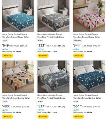 Home Centre Bed sheet Starts At ₹311