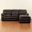 Home Centre Bendigo Brown Faux-Leather Right Corner Sofa - 230cm...