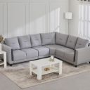 [Extra ₹17250 OFF] Home Centre | Berry Fabric 6-Seater Corner Sofa | Sofa Set for Living Room | Solid Wood | Grey | 2 Year Warranty...