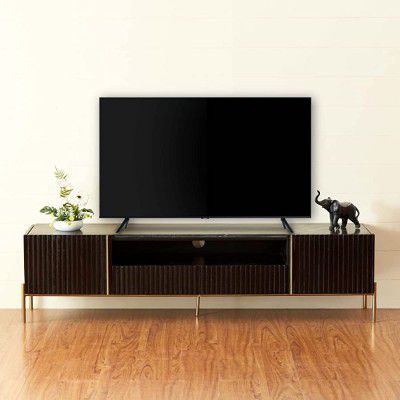 Home Centre Black is Beautiful Brown Mango Hardwood TV Unit